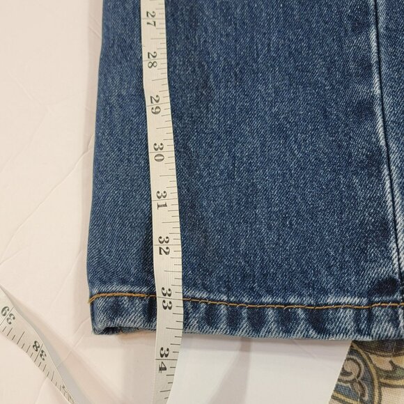 Lev's 505 Denim Jeans, Men 31x34, Med. Wash Blue, Straight Leg, Cotton, EUC - Picture 9 of 9